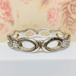 Brighton Brand Hinged Bracelet Sparkly White Crystals